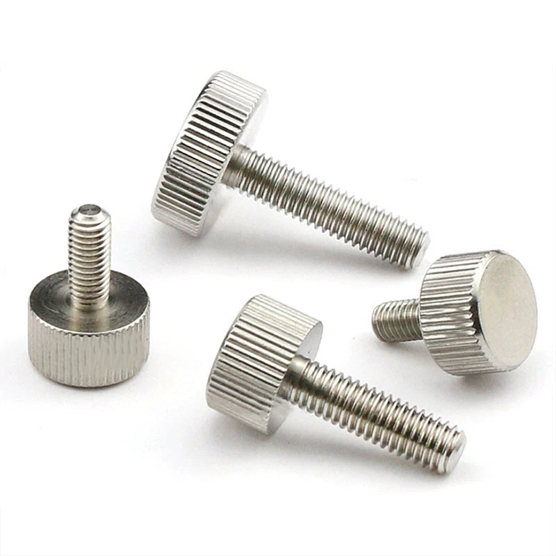 Knurled Thumb Screws Flat Head Hand Grip Knob 303 Stainless Steel M3 M4 M5 M6