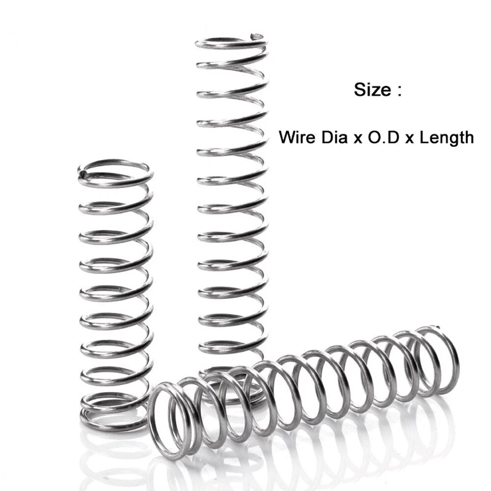 10Pcs Compression Spring Wire Dia 0.7 /0.8 /0.9mm Small Springs Steel OD 4-14mm