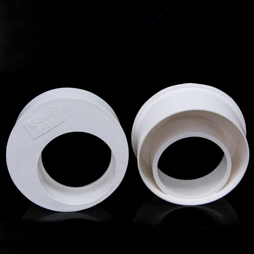 50mm-160mm PVC Pipe Eccentric Reducing Bushing Fittings Connector Joints White