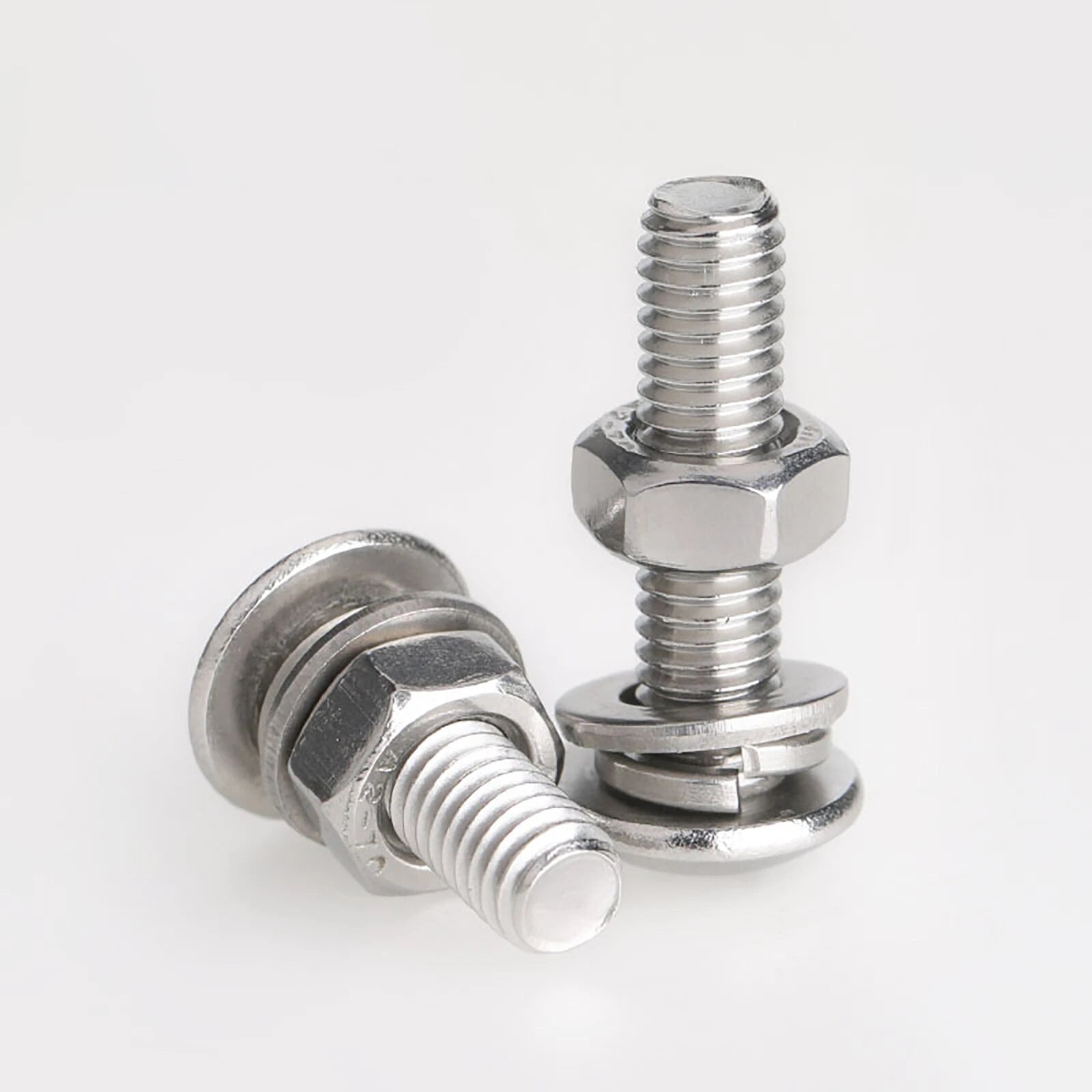Truss Head Machine Screws Sets(Nut+Spring & Flat Washer)M2 M3 M4 M5 A2 Stainless