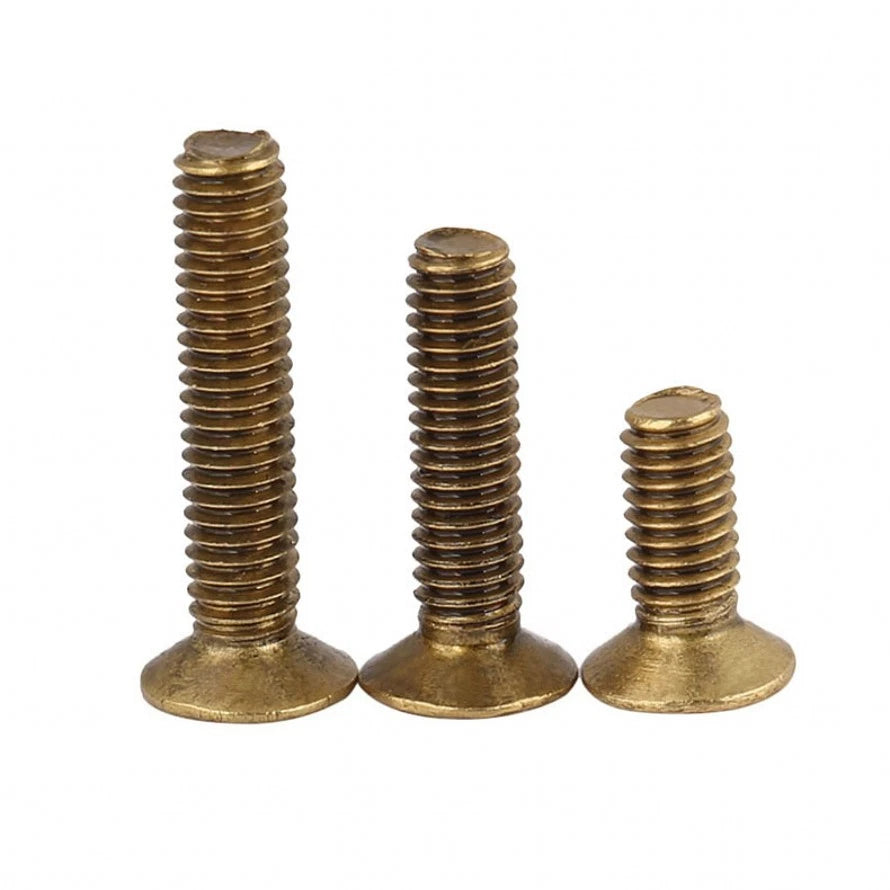 Solid Brass Flat Countersunk Phillips Machine Screws — M4, 6mm–40mm