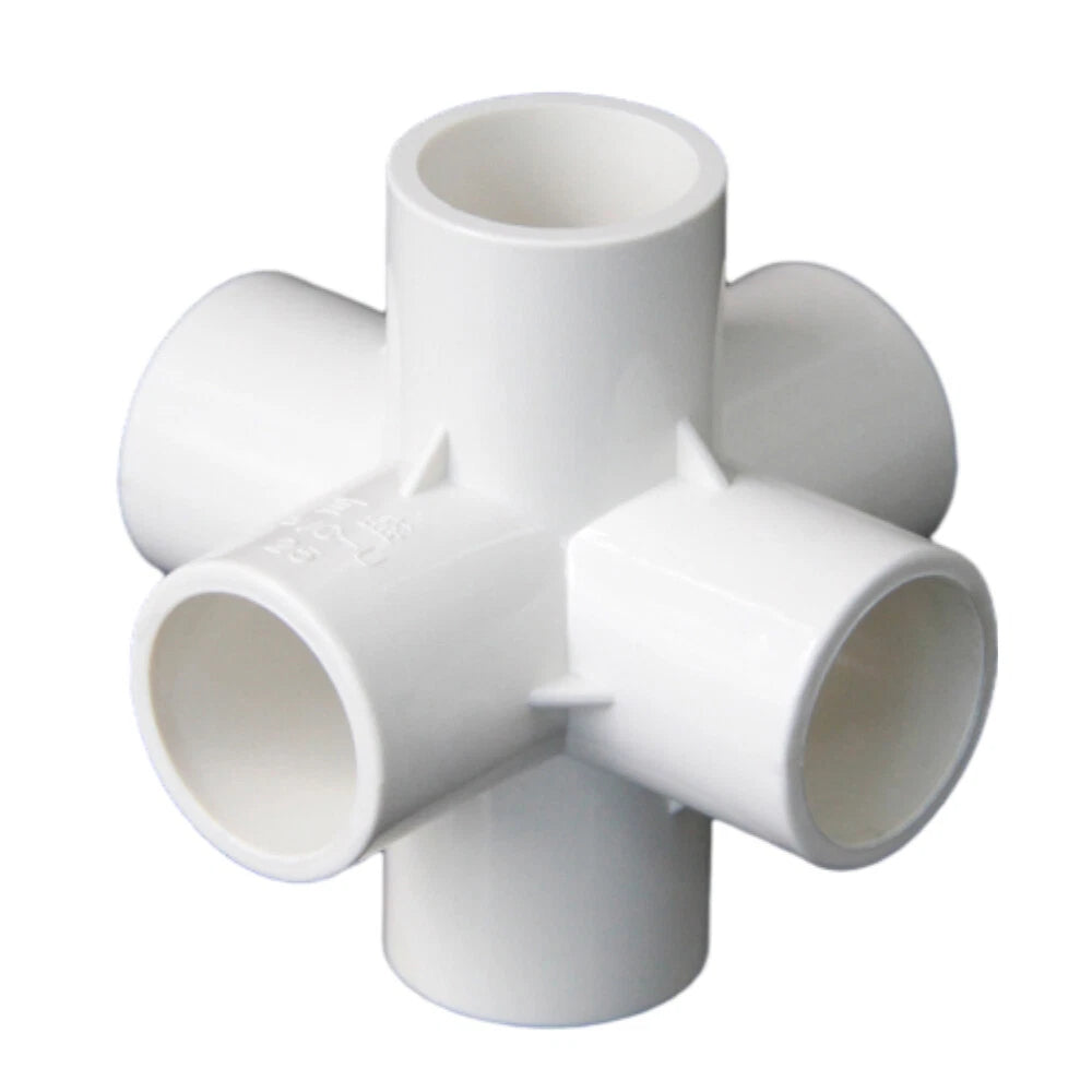 PVC Elbow Fitting 6 Way PVC Pipe Fittings Connector Furniture 20 25 32 40 50mm