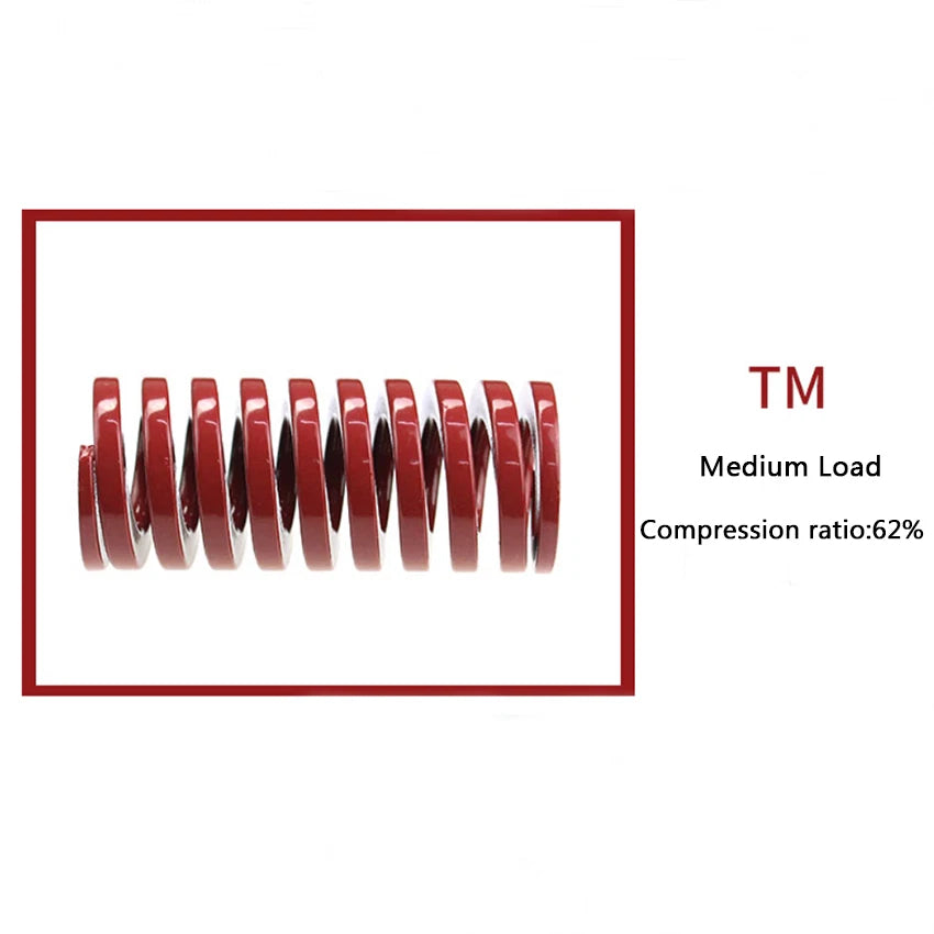 Compression Die Mould Spring Medium Load TM Red OD 18mm-25mm Length 20mm-300mm