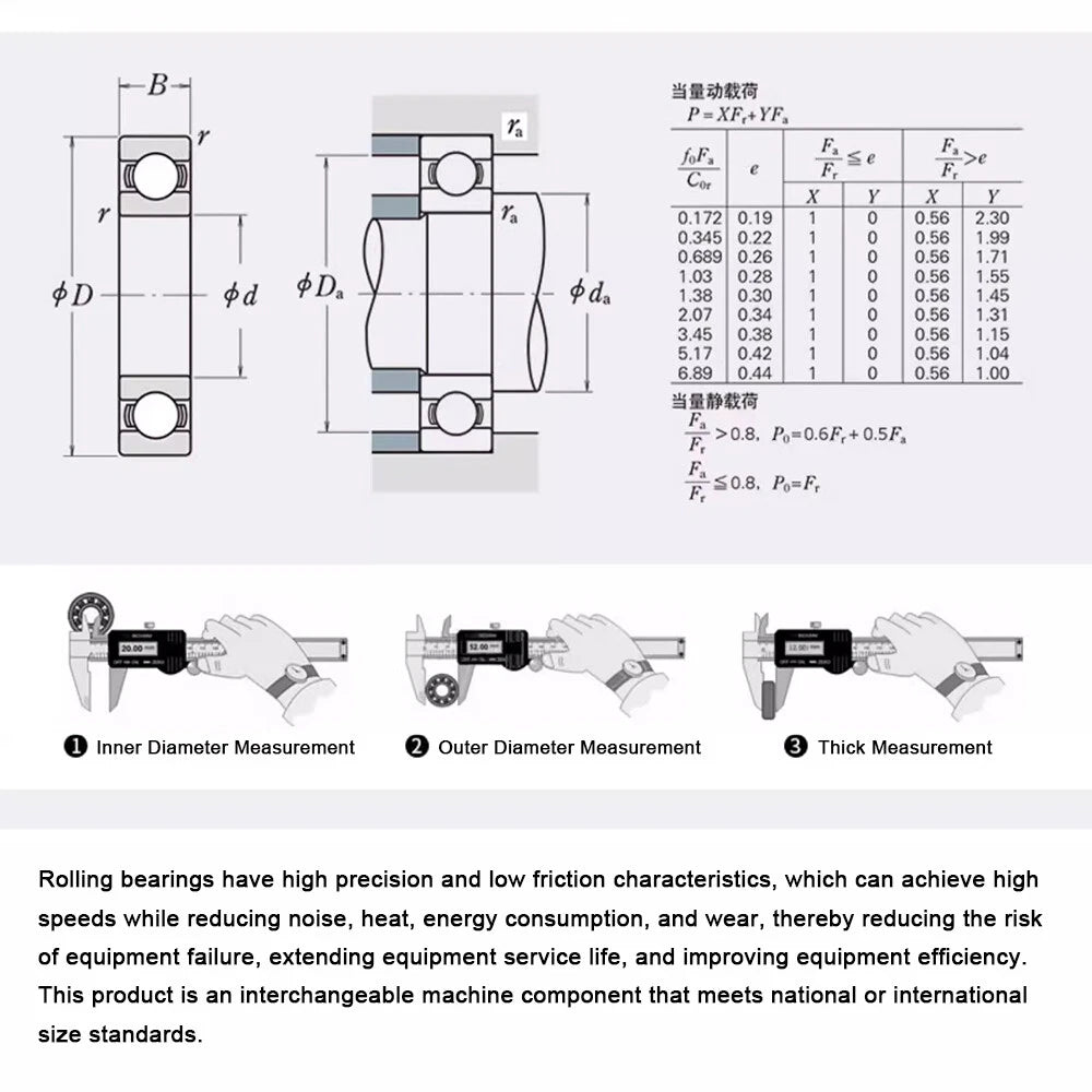 Non-Slip Ball Bearings EC6000/EC6200 Series High Speed Bearings 6000 6201~6206ZZ