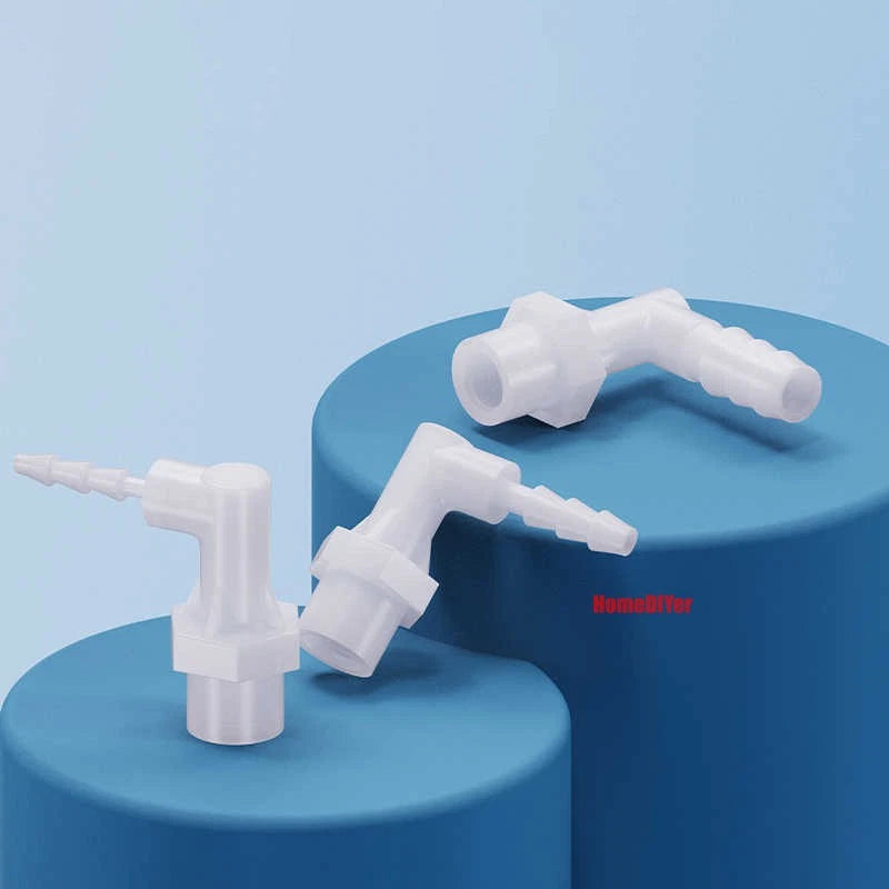 90° Elbow Plastic Female Thread Barbed Connectors Pipe Hose Water Reducer Joiner