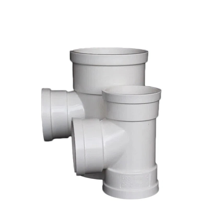 50-200mm PVC Drainage Pipe T-Shape Tee 3-Way Connector Adapter Drain Fittings