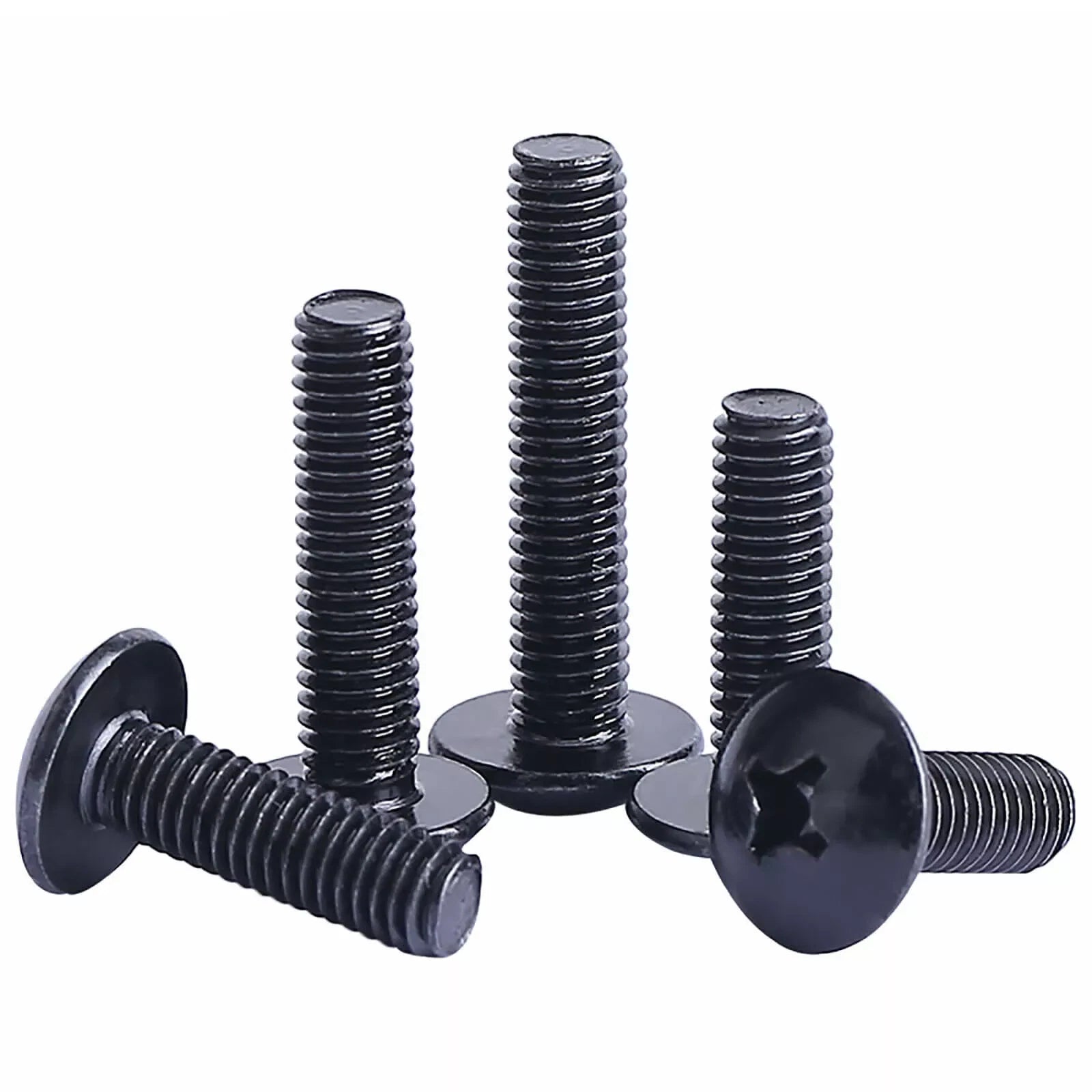 M2–M6 Black Zinc Phillips Pan Head Machine Screws | Steel, Multiple Sizes