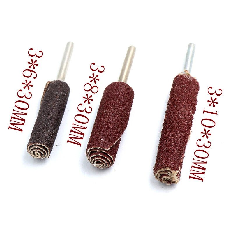 3mm Shank Sanding Cloth Grinding Heads 120 Grit – 6/8/10mm for Rotary Tool Polishing
