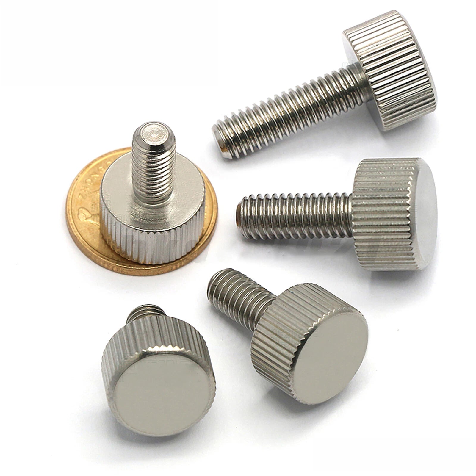 M5 M6 Cylinder Head Knurled Thumb Screws Stainless Steel Hand Grip Knob Bolts