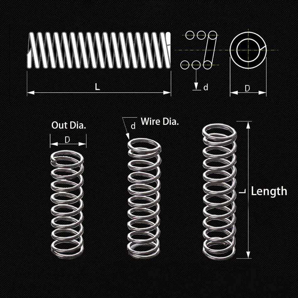 Wire Diameter 0.2mm 0.25mm Mini Springs Stainless Steel Compression Springs