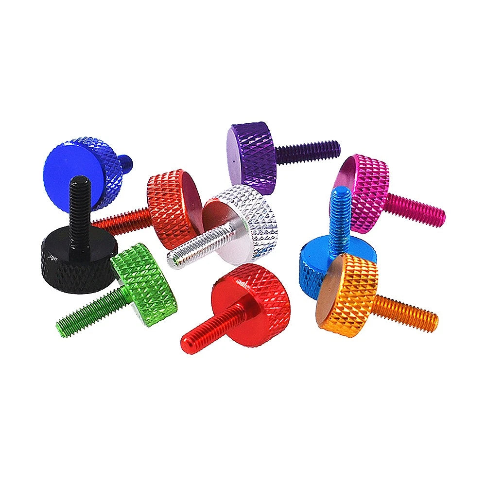 M3.5 x 12mm Aluminium Knurled Thumb Screws – Flat Head Hand-Grip Bolts for PC Case & DIY Builds