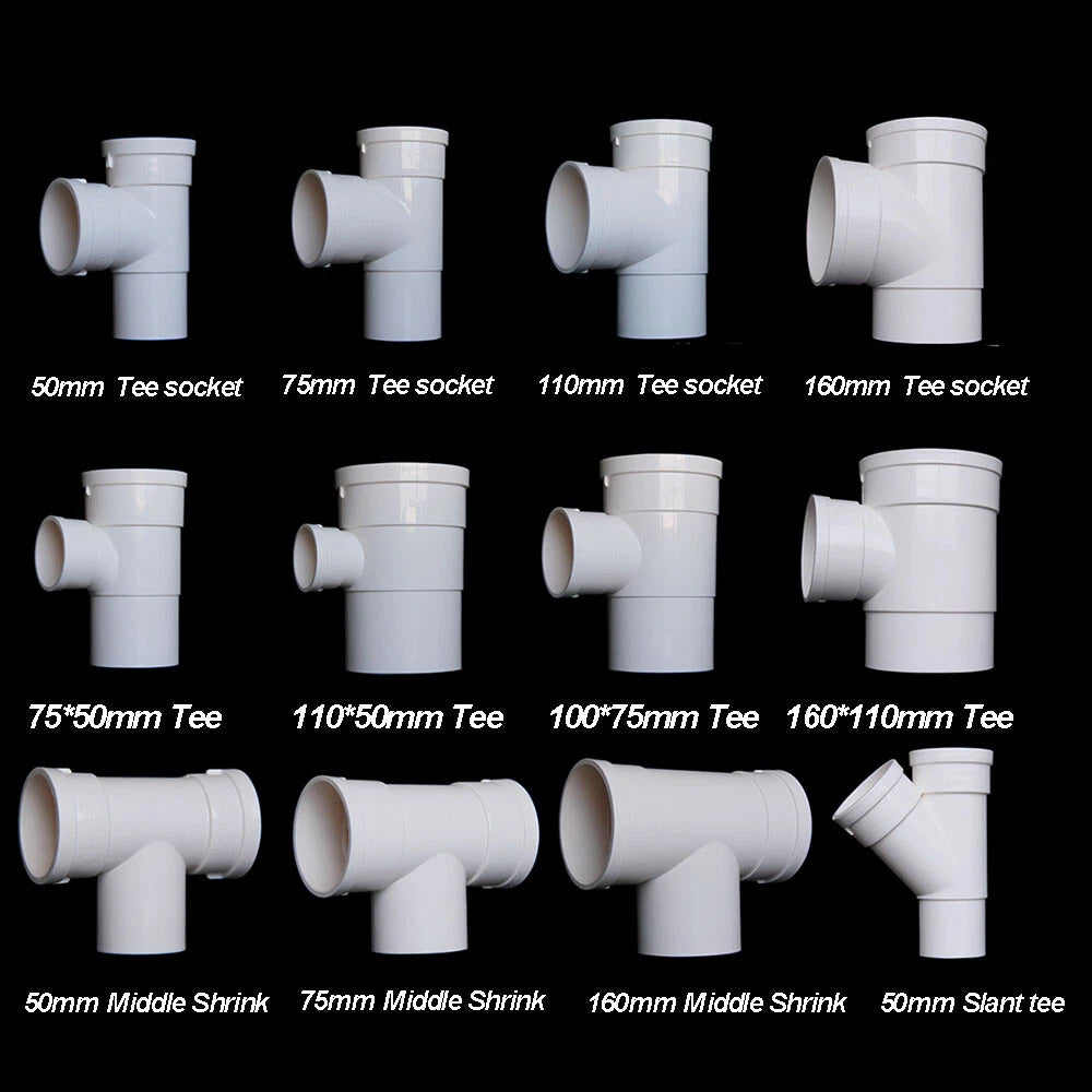 PVC Drain Pipe Fittings 45° 90°Reducer Elbow , Straight , Floor drain 50mm-160mm