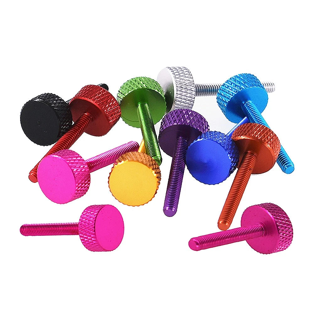 M3.5x25mm Aluminium Knurled Flat Head Thumb Screws for PC Case — Hand Grip Knob Bolts