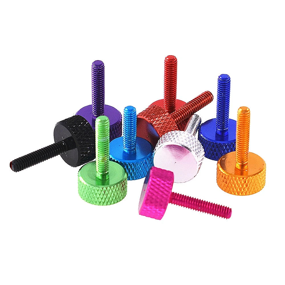 M3.5x16mm Aluminium Knurled Thumb Screws – Flat Head Hand Grip Bolts for PC Case
