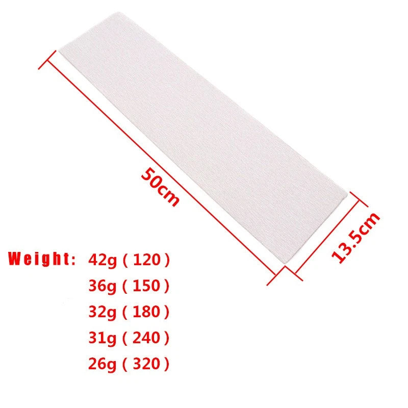 500 x 135mm Hook & Loop Sanding Strips — P120 to P320 Grit Sandpaper Rolls for Drywall Sanders