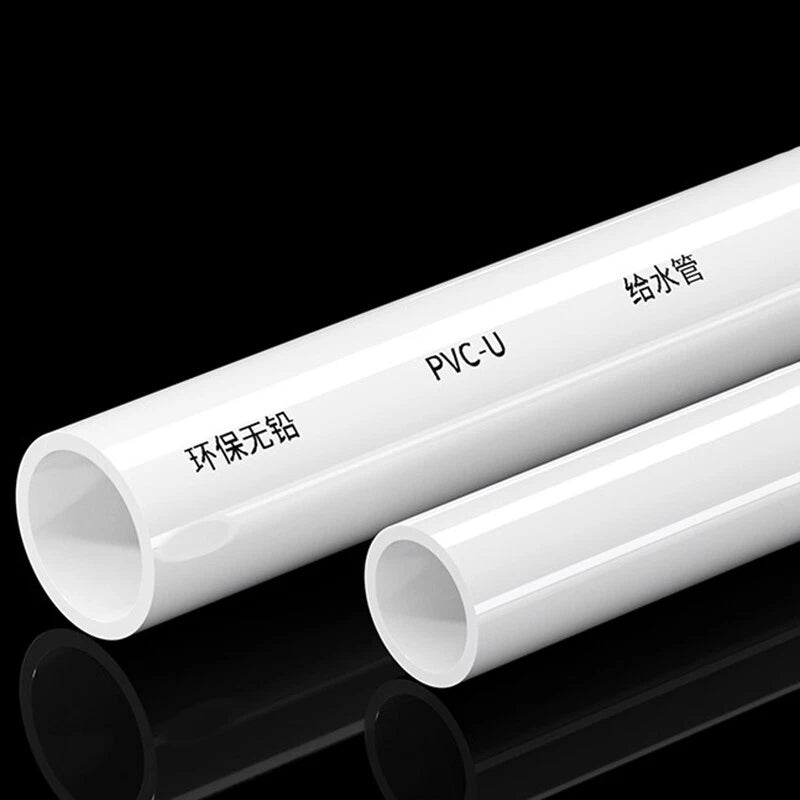 White PVC Round Tube Pipe — 200mm (7.9") Length | 9 Sizes Available