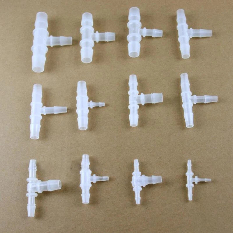 Plastic Hose Tee Reducer Connector — T-Piece Vacuum Pipe Joiner for Air & Water
