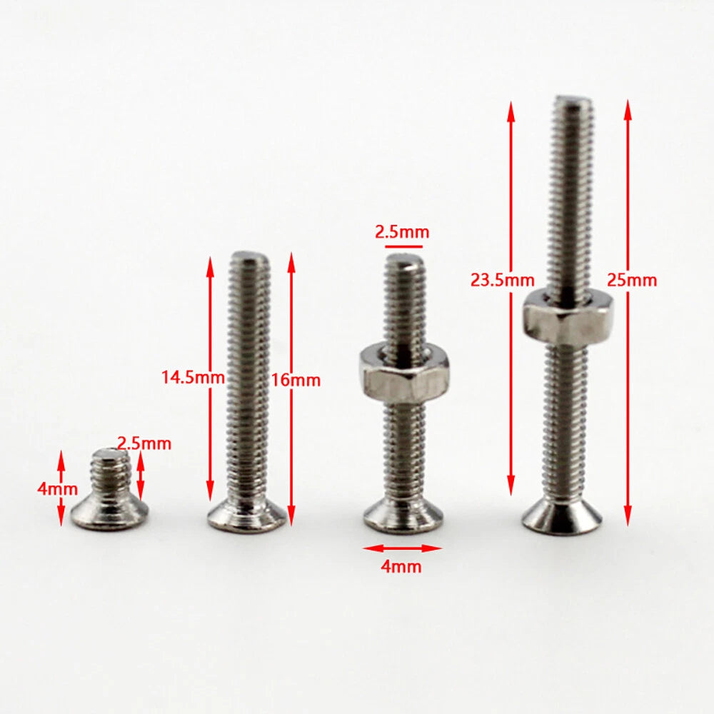 M2.5 Cross Countersunk Machine Screws Iron Phillips Flat Head Bolts with Hex Nut