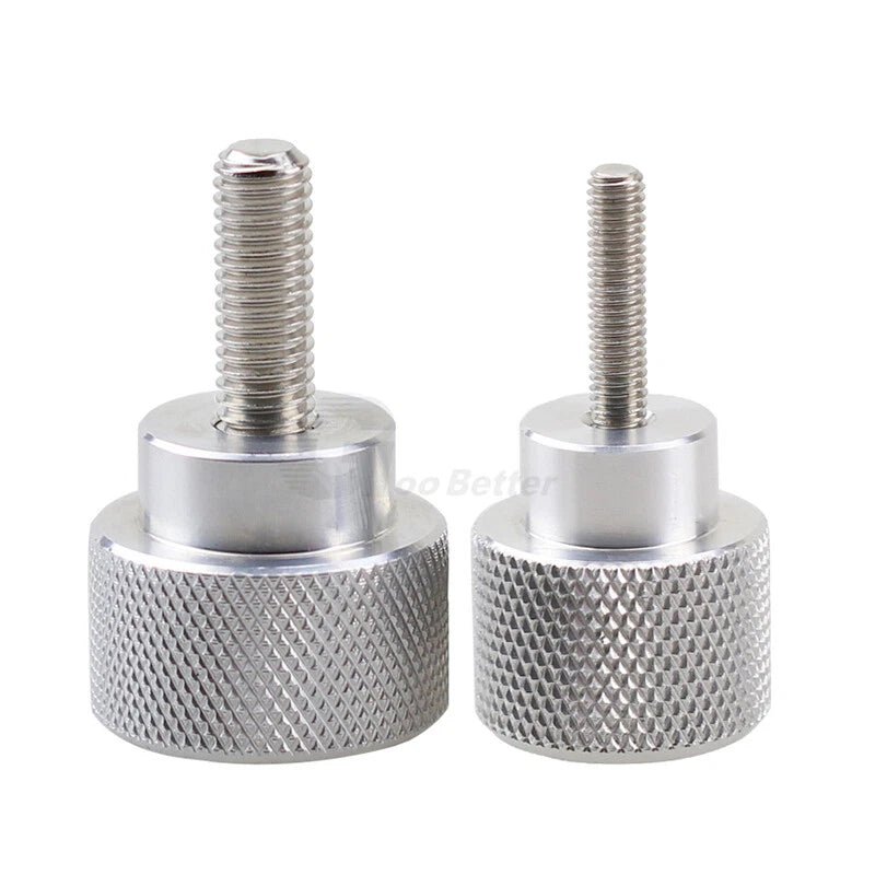 M3–M10 White Knurled Thumb Screws – High Type Steps, Aluminum + A2 Stainless Steel Bolts - HomeDIYer