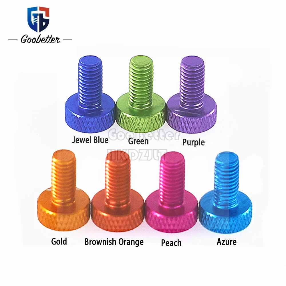 Knurled Thumb Screws M6 x 10 mm Aluminum Alloy DIY Hand Tighten Grip Knob Bolts