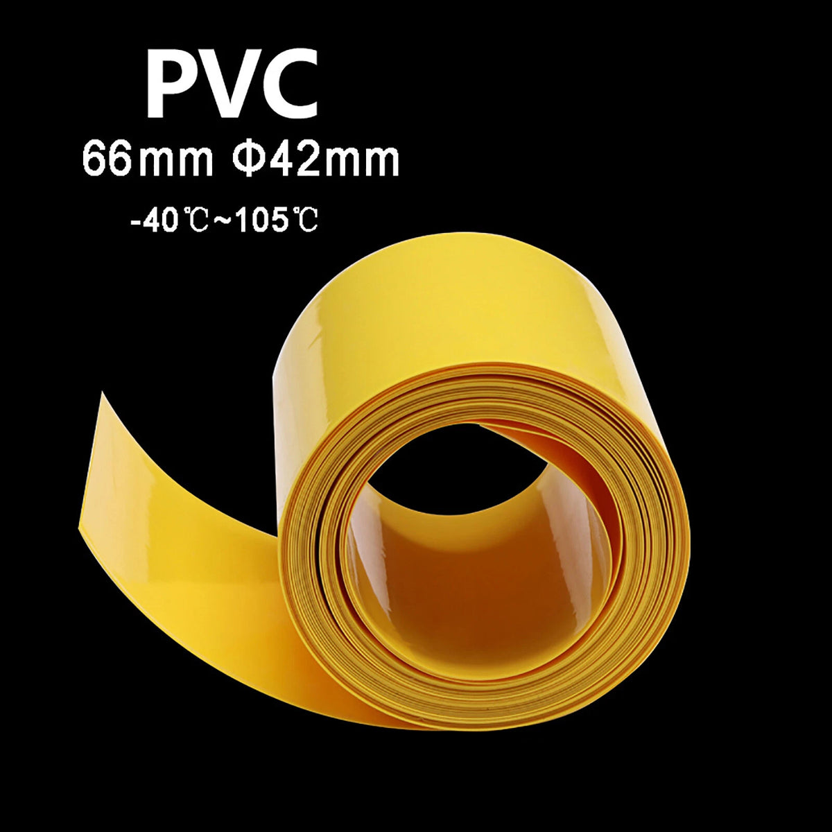PVC Heat Shrink Tubing for RC Battery Packs — 66mm Flat Width, 9 Colors