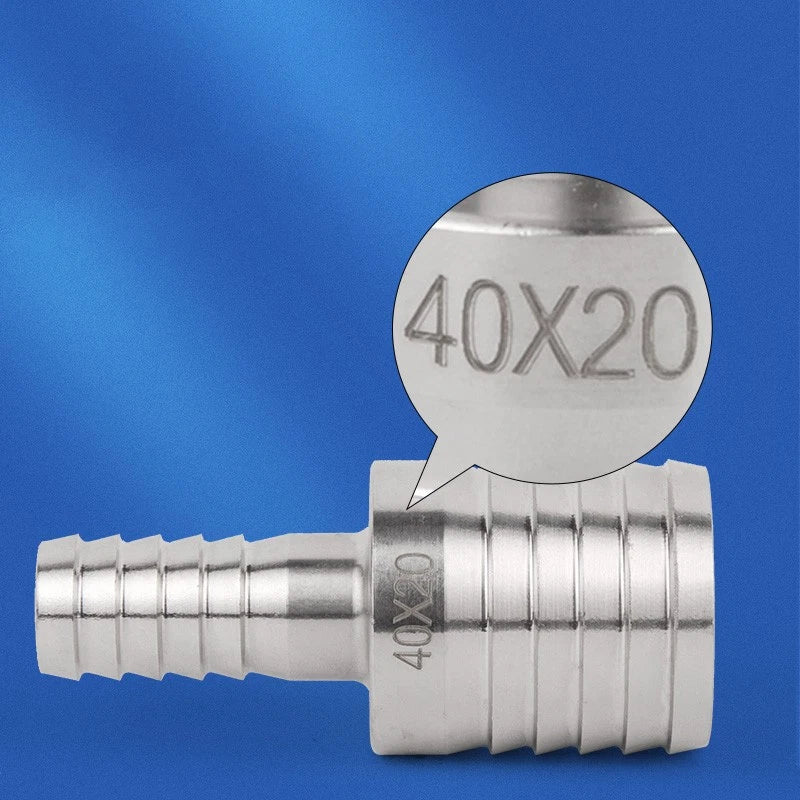 6mm~50mm Stainless Reducer Barbed Hose Joiner Connector Air Water Pipe Gas Tubi