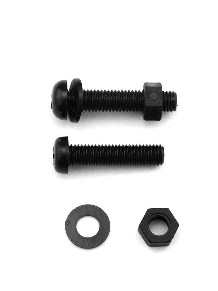 Black Nylon Phillips Machine Screws with Nuts & Washers — Metric M2 to M8 - HomeDIYer
