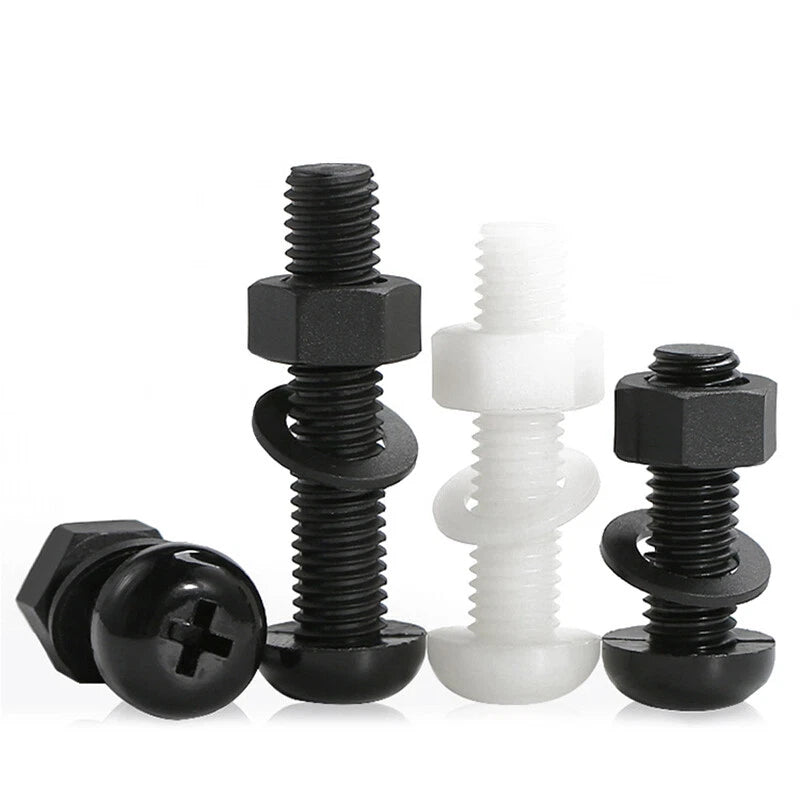 M2 M2.5 M3 M4 M5 M6 M8 PHILLIPS PAN HEAD MACHINE SCREWS NYLON - NUTS & WASHERS