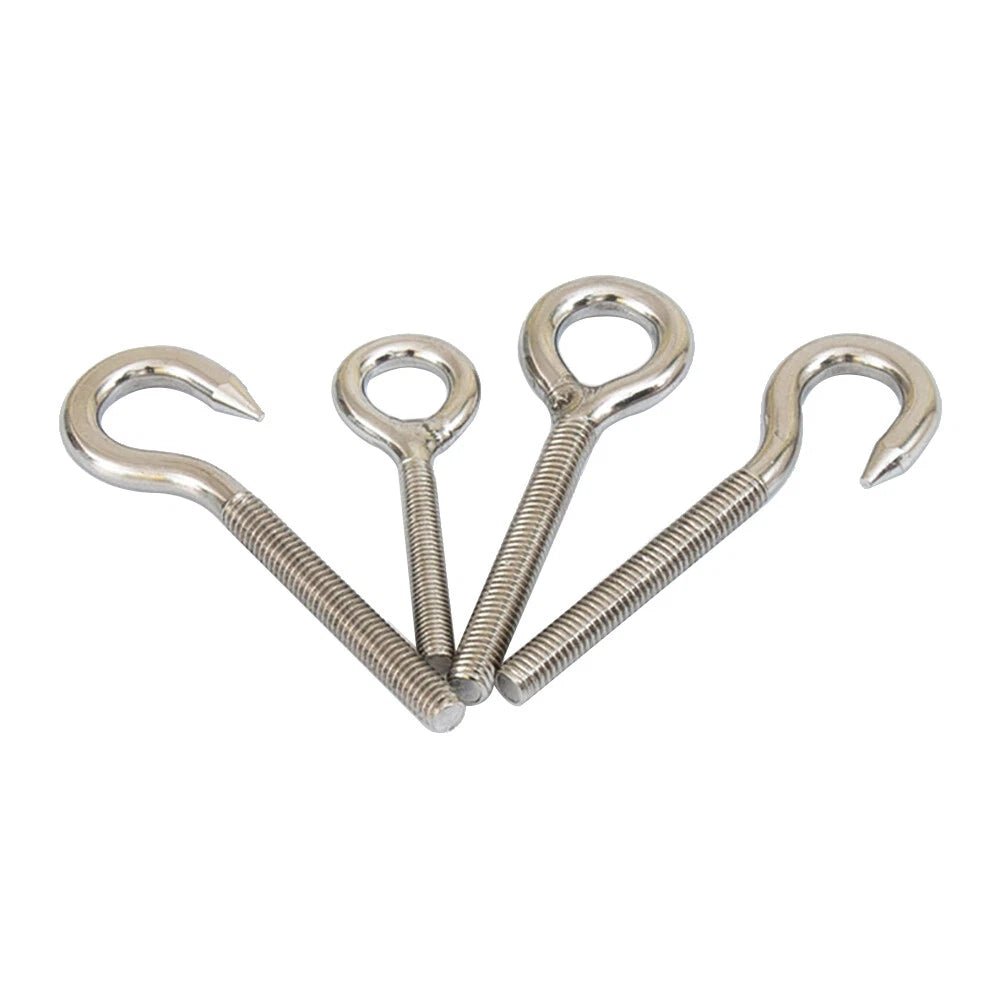 Stainless Steel Eye Bolts & Hook Bolts — Wood Thread, M5–M16, A2 304 - HomeDIYer