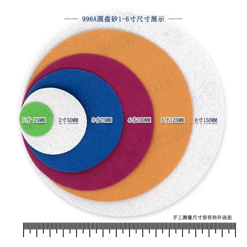 1" Inch 25mm Wet and Dry Sandpaper Round Sanding Discs Hook and Loop P60-P10000