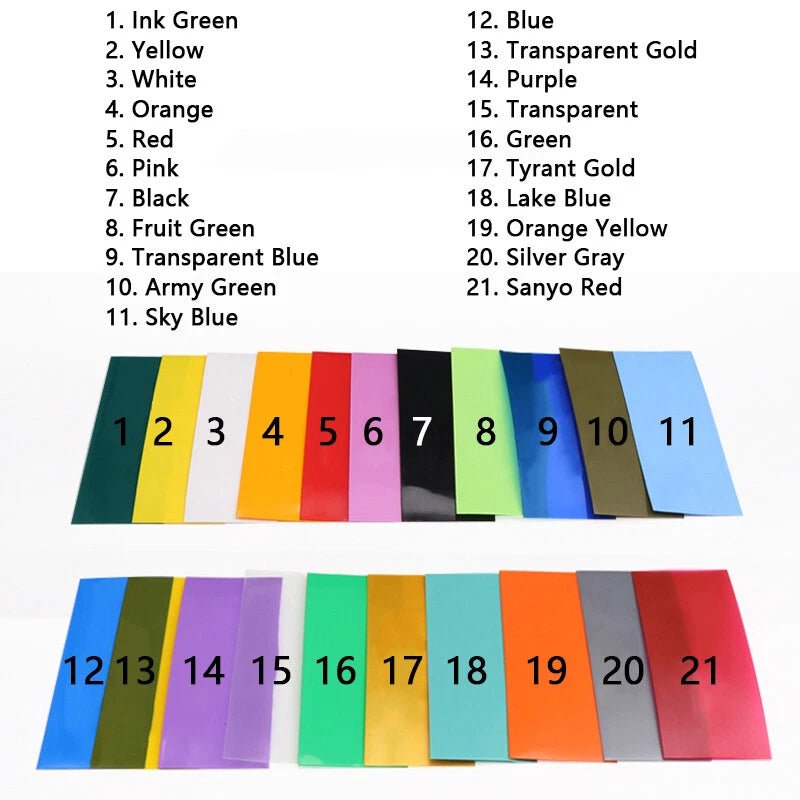 PVC Heat Shrink Tubing for RC Battery Packs — 55mm to 80mm, 12 Colors, 1–5 Meter - HomeDIYer