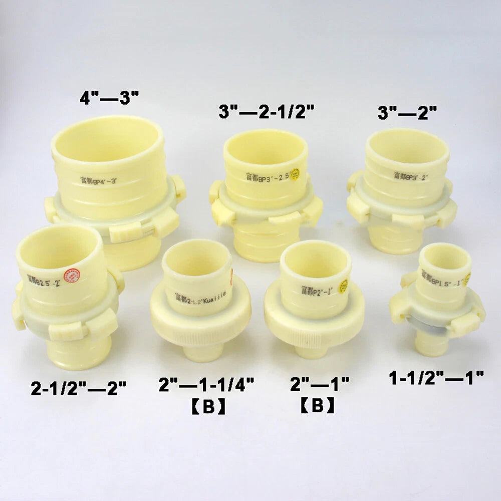 Plastic Hose Quick Connector Adapter with Clamp Snap — Equal & Reducer Garden Hose Pipe Fitting