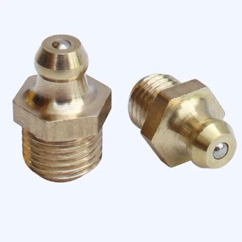 Brass Grease Fitting Nipples M6 M8 M10 M12 M14 M16 — Straight, 45°, 90° Entry
