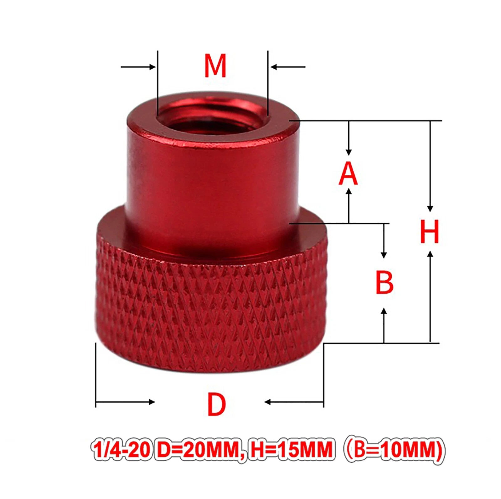 M3/4/5 Knurled Thumb Screws / Nut Red Hand Grip Knob Bolt SS + Alu For Camera PC