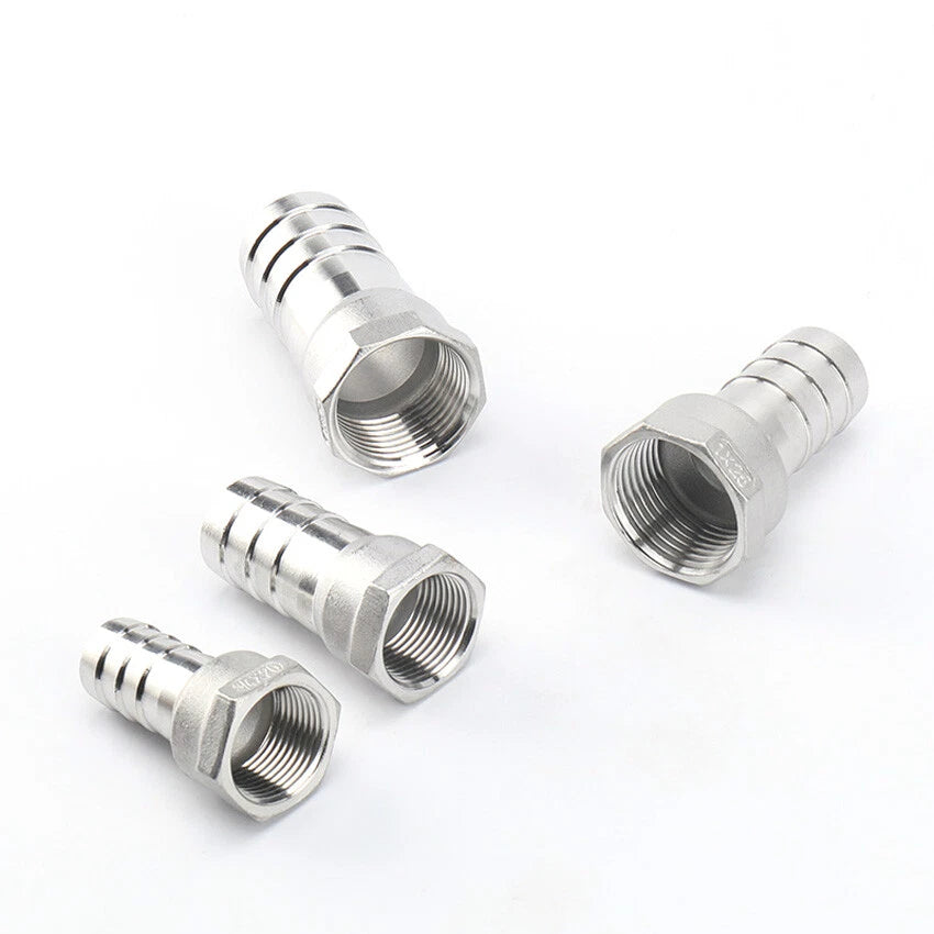 BSP 1/4"-2" Stainless Steel Female Thread x Barb Hose Tail Connector
