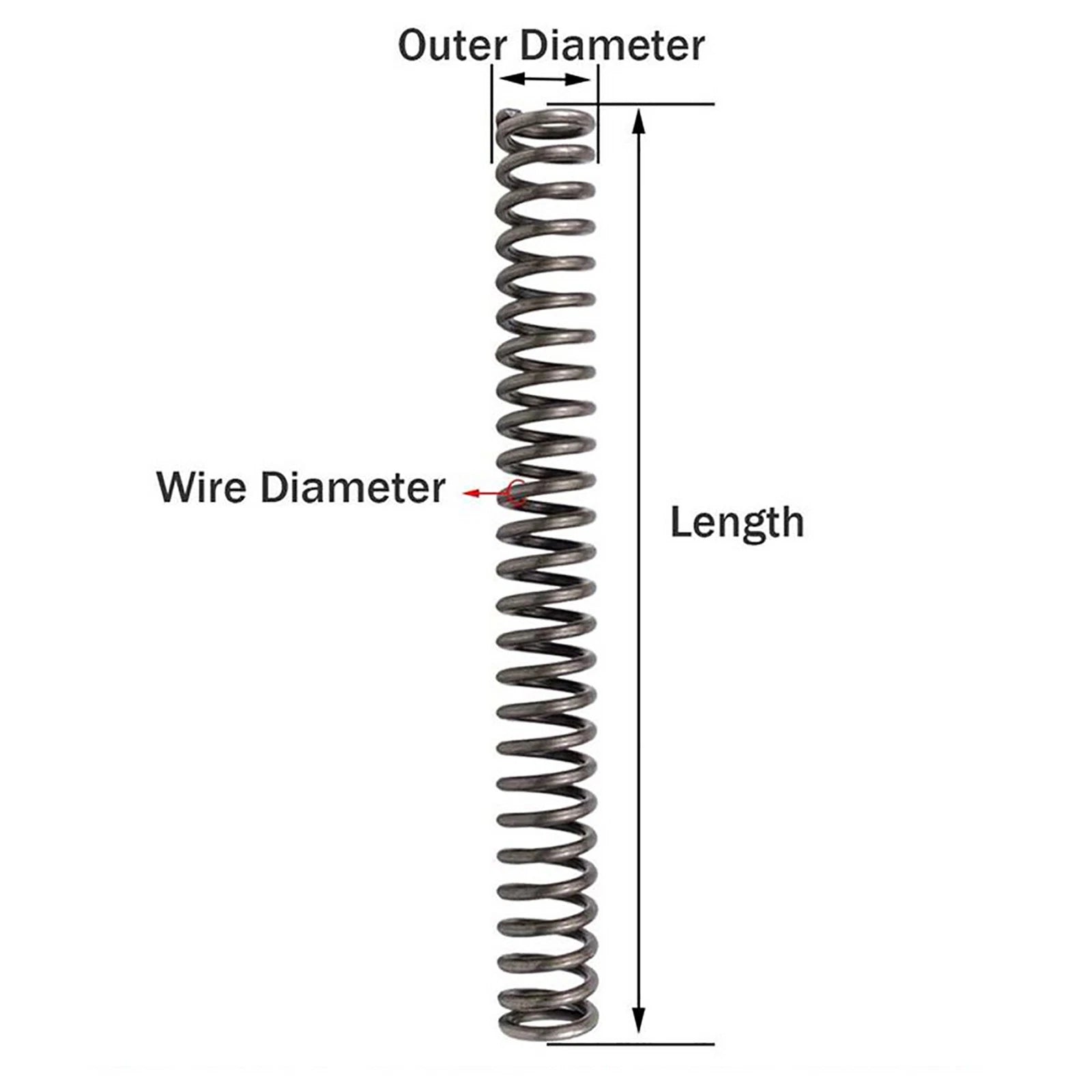Compression Spring Pressure Springs Wire Dia 1.2mm 3mm OD 6-20mm Length 10-200mm