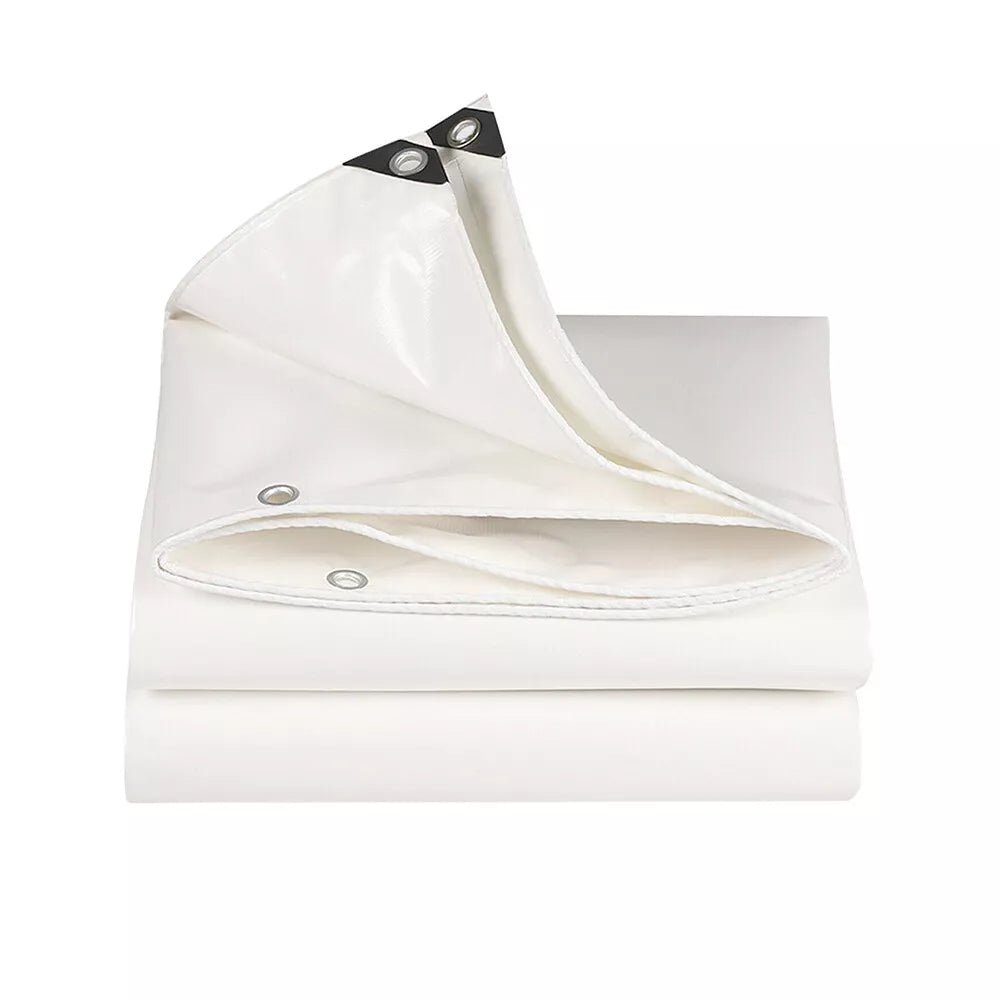 5x7ft to 10×12ft White Heavy Duty Poly Tarp Waterproof Awning Poly PVC Boat Canopy Cover Tarpaulin Tent - HomeDIYer