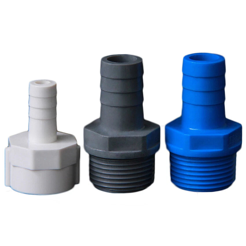 PVC 1 2" 3 4" Male Female Thread x 8-16mm Barb Hose Tail End Connector Fittings