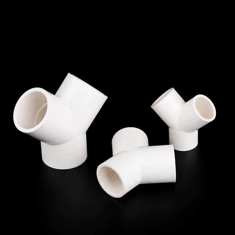 White PVC Pipe Fittings Y-Shape Wye Connector Adapter Solvent Weld 20mm - 63mm
