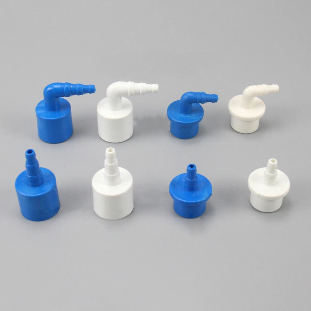 Barbed 20mm PVC Pipe Connector Fittings Adapter To Hose OD 5mm~8mm, Blue & White