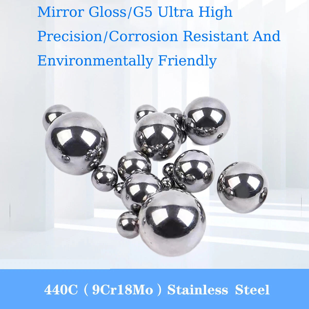 High-Quality AISI 440C Stainless Steel Ball Bearings (1mm-30mm), G10 Precision