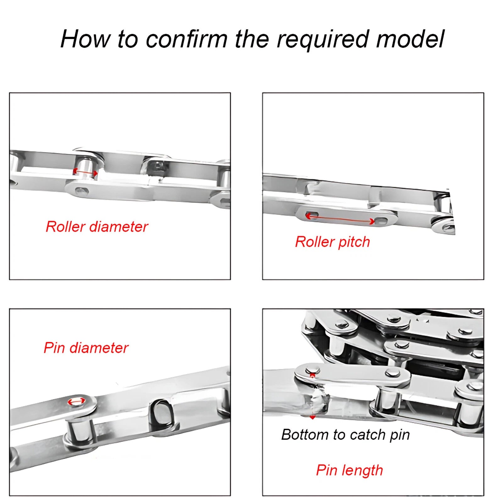 #25 - #100 Simplex Roller Chains Full/Half Connecting Links Pitch 6.35 - 31.75mm