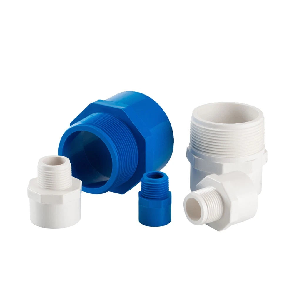 20-90mm PVC Male Threaded Straight Coupling Socket Hex Pipe Connector Fittings
