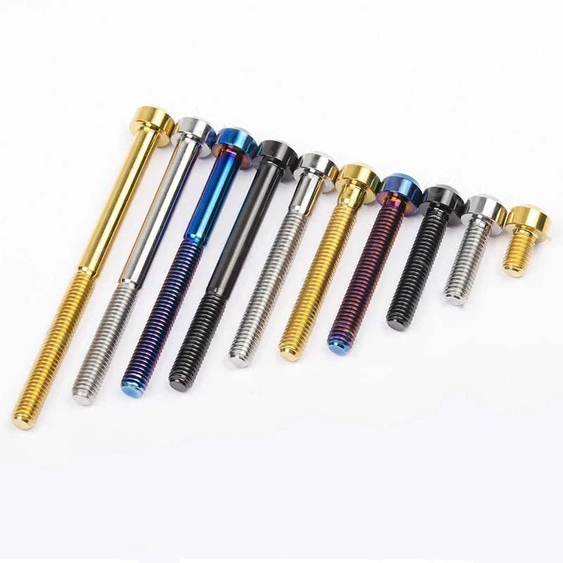 M6 Titanium Taper Cap Head Screws — T30 Torx Drive, M6×10mm to 80mm, 5 Colors - HomeDIYer