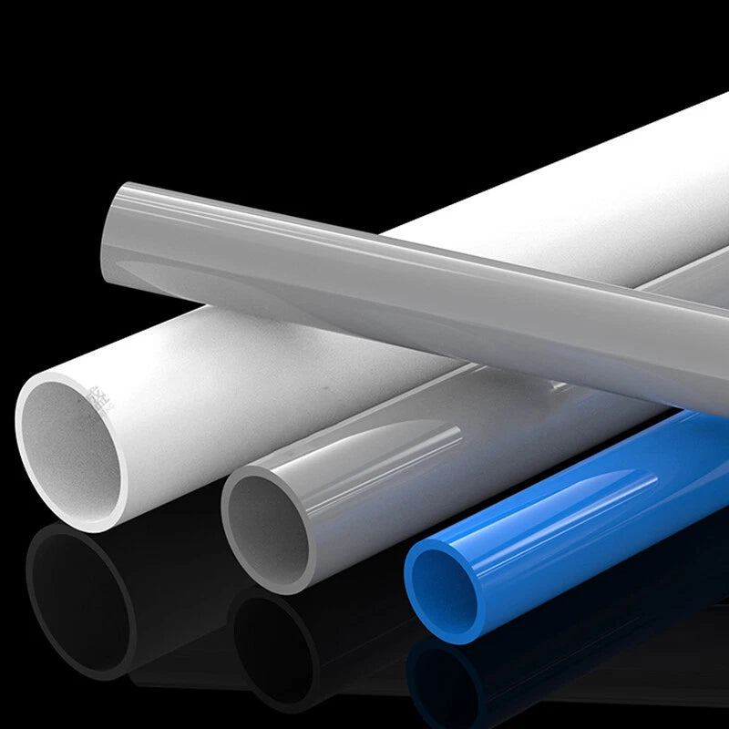 Blue PVC Round Tube Pipe — Cut-to-Length Sections, 5 Sizes Available