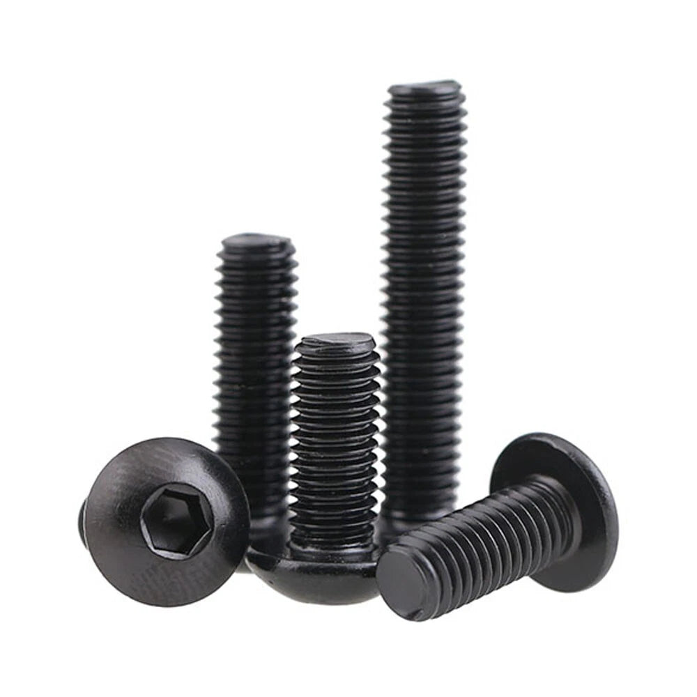 Button Head Hex Socket Machine Screws — M3 M4 M5 | A2 Stainless & Black | DIN 7380