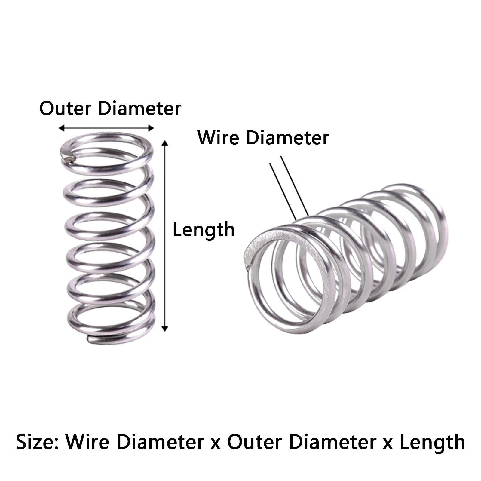 Compression Spring Wire Dia 1.0mm Pressure-Coil Springs A2/304 Stainless Steel