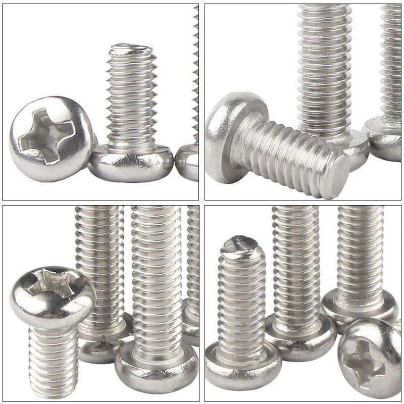 Phillips Pan Head Machine Screws A2 Stainless Steel M1–M4 × 3–180mm - HomeDIYer