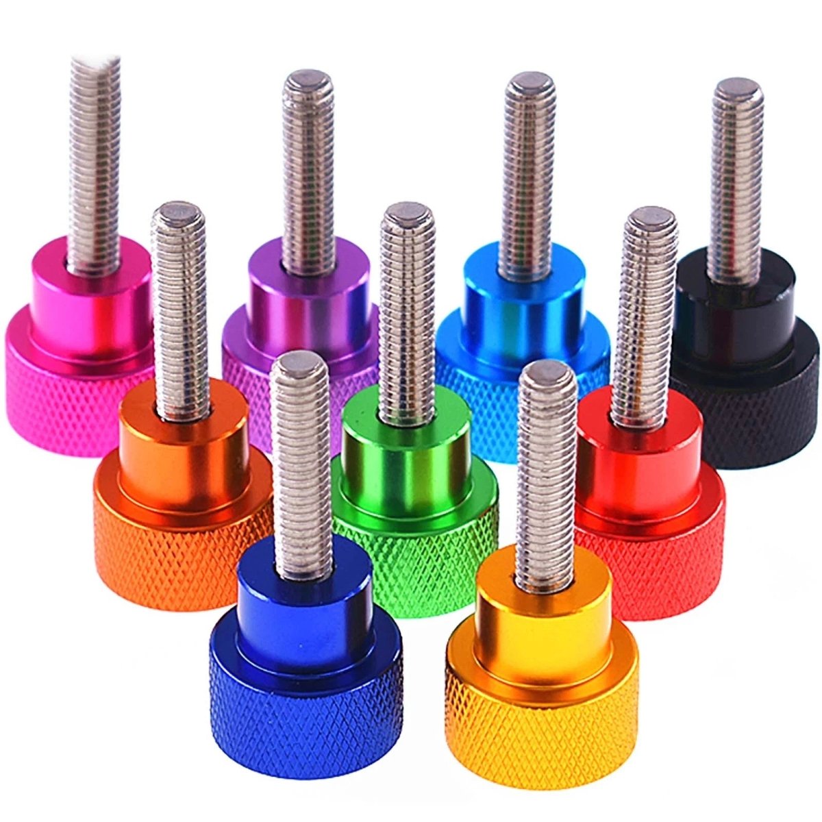 1/4 - 20 UNC Knurled Thumb Screws – Step Hand Grip Knob Bolts, Head Width 20mm, 10 Colors - HomeDIYer