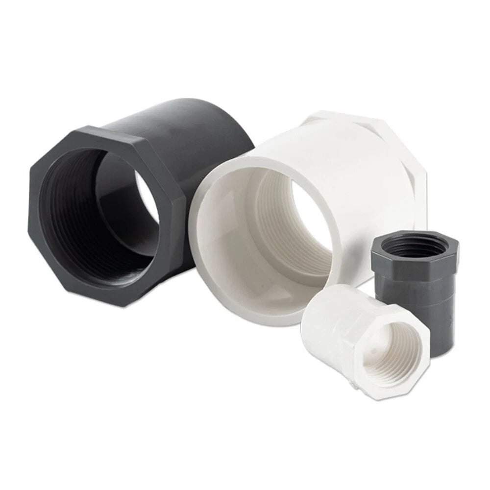 20-90mm PVC Female Threaded Straight Coupling Socket Hex Pipe Connector Fittings